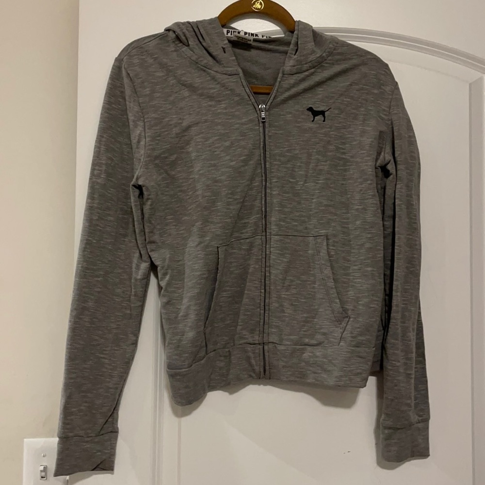 Victoria Secrets Pink Gray medium zip up hoodie